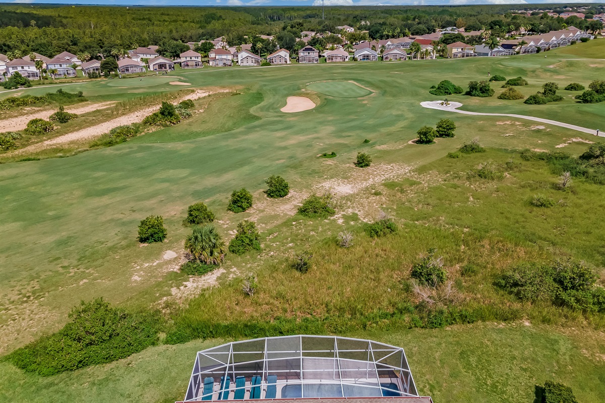 The 17th hole tee is somewhere out there as well.