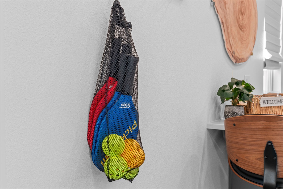 We supply a pickleball set for our guests to enjoy down at the courts by the pool.