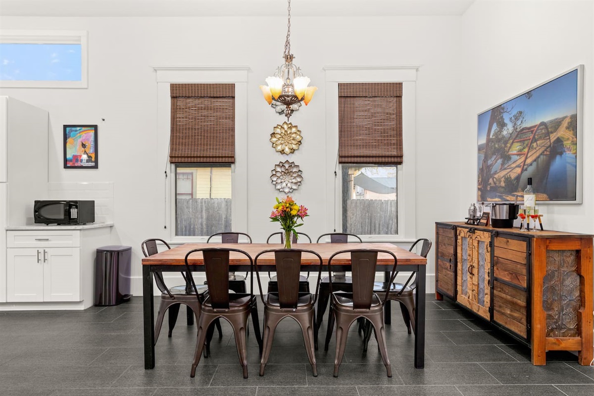 Gather around the table in our inviting dining room, where good food and great memories are always on the menu.