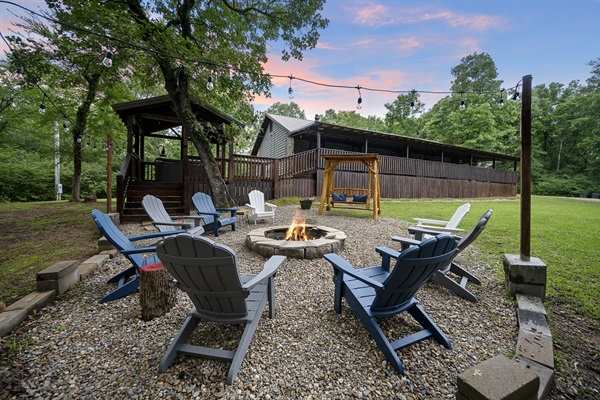 Enjoy some drinks and reconnection time around firepit with enough seating for 10!