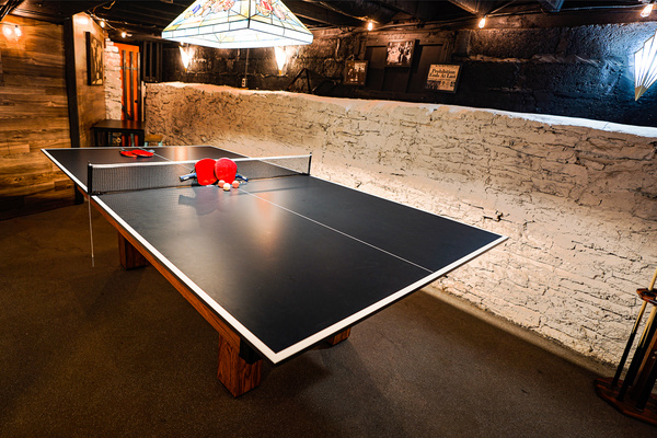 Everyone can have fun playing ping pong. Table converts from Pool to Ping Pong.  Takes two people to convert it over.