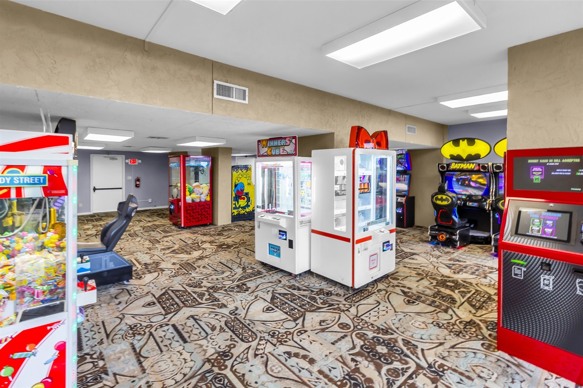 Arcade on ground floor of Tower 1