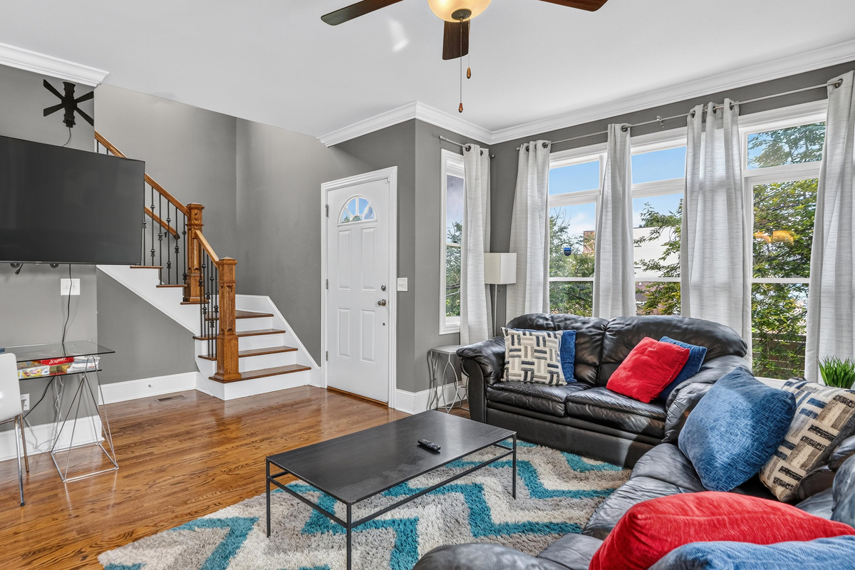 Head upstairs to check out the other bedrooms