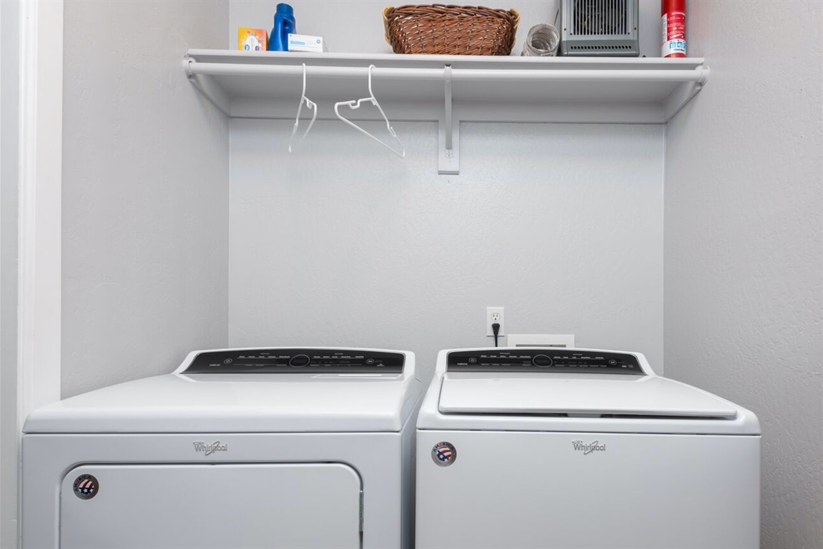 A full sized washer and dryer are available for your convenience.