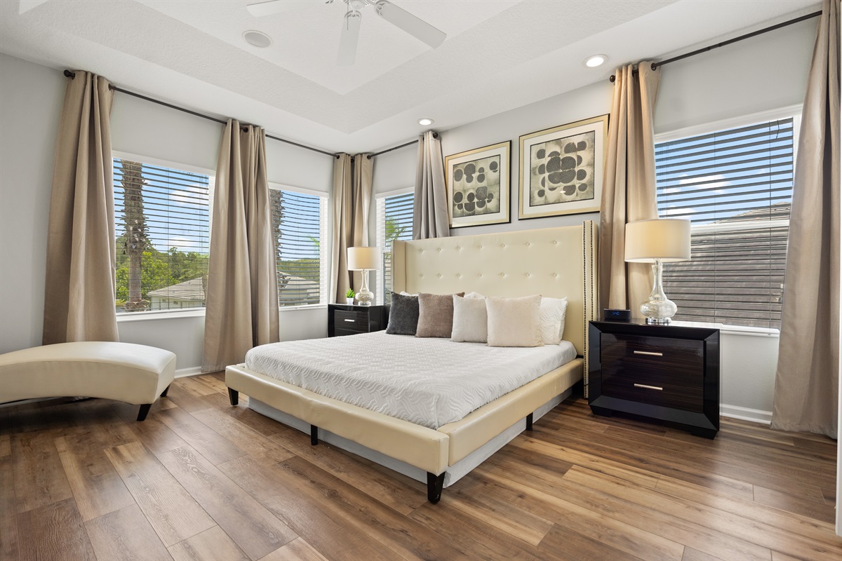 The third bedroom has a king bed