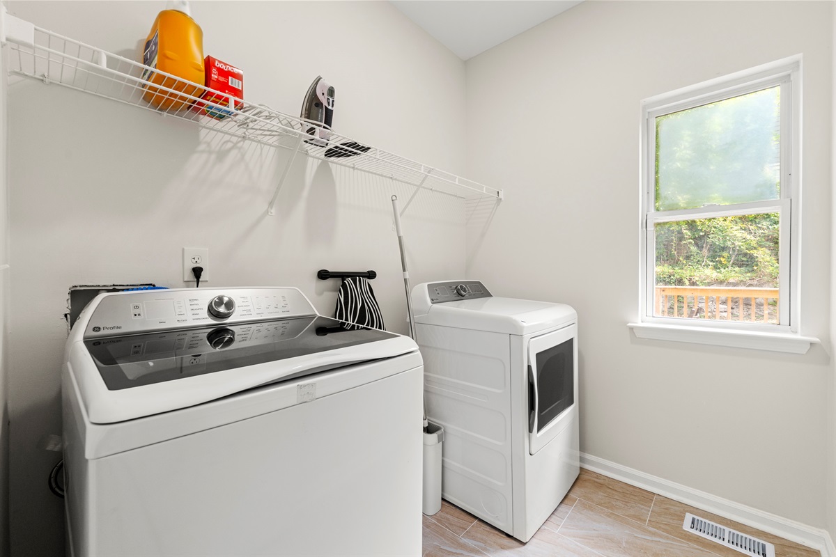 Enjoy the convenience of an in-home washer and dryer—perfect for longer stays.