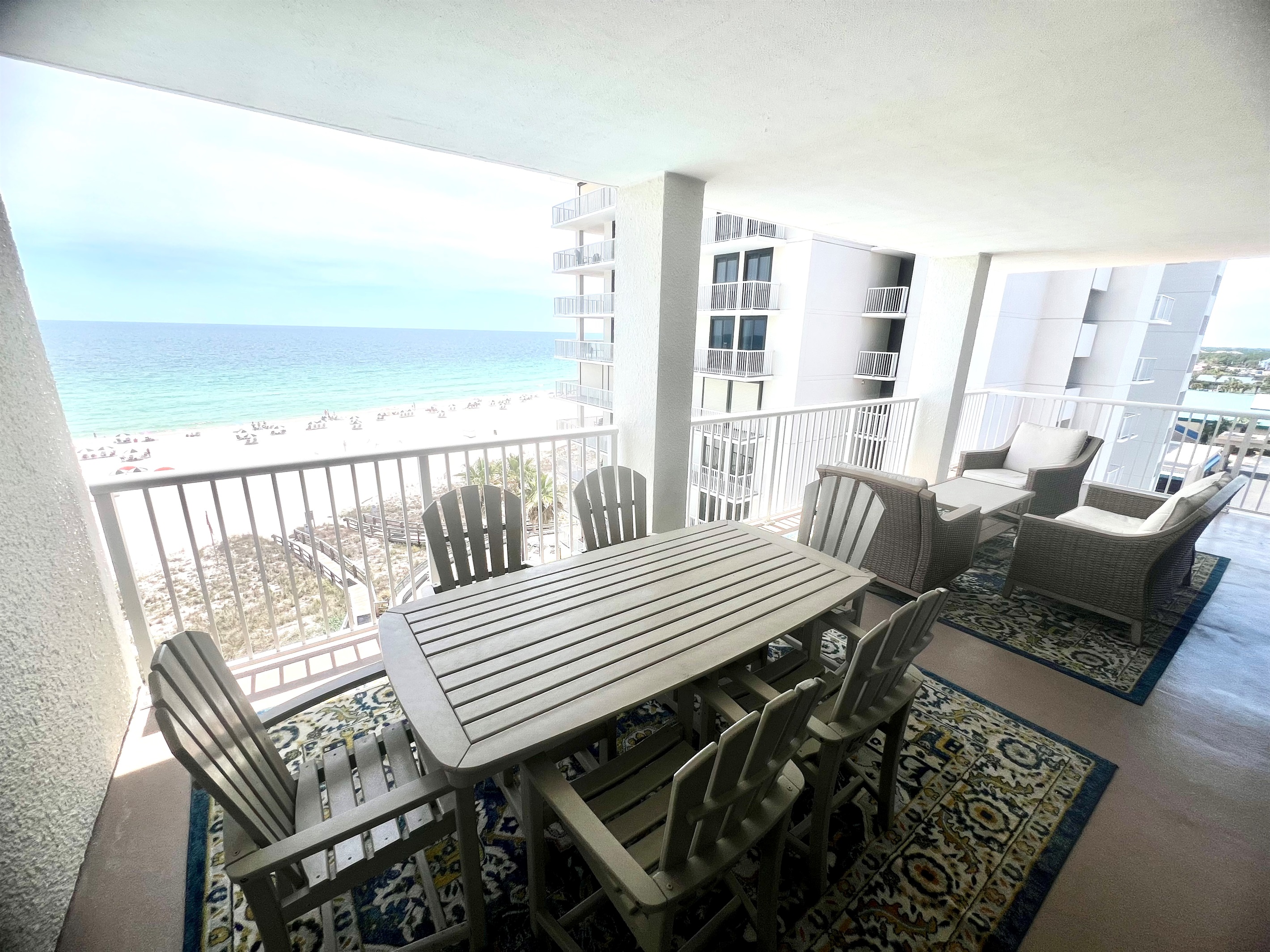 Huge patio with a wrap around to with West views