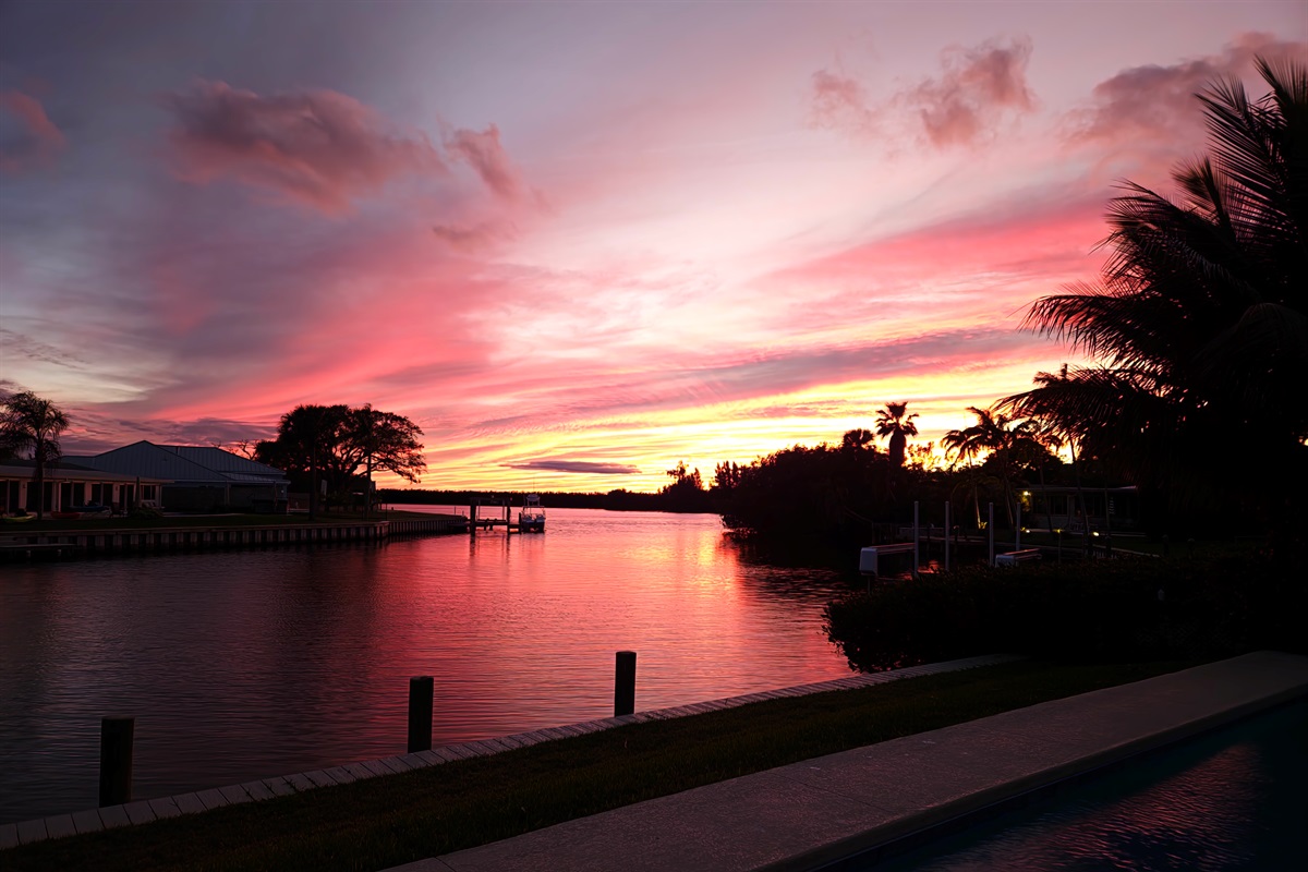 An amazing sunset view from the backyard