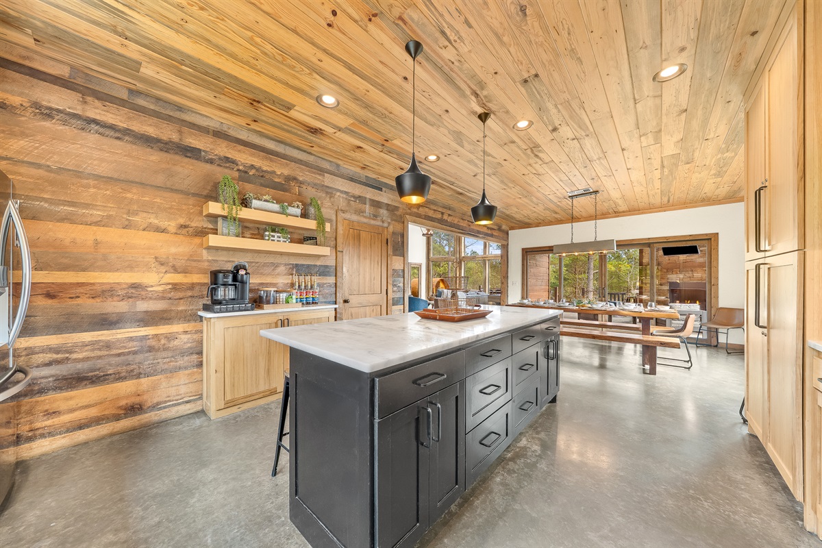 Enjoy the open floor plan and ample workspace while cooking and serving meals. 