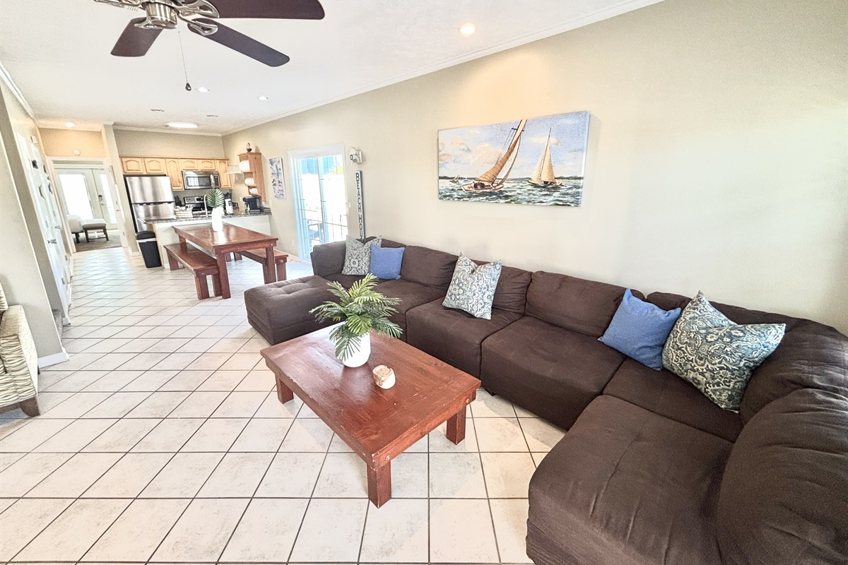 Spacious living room area