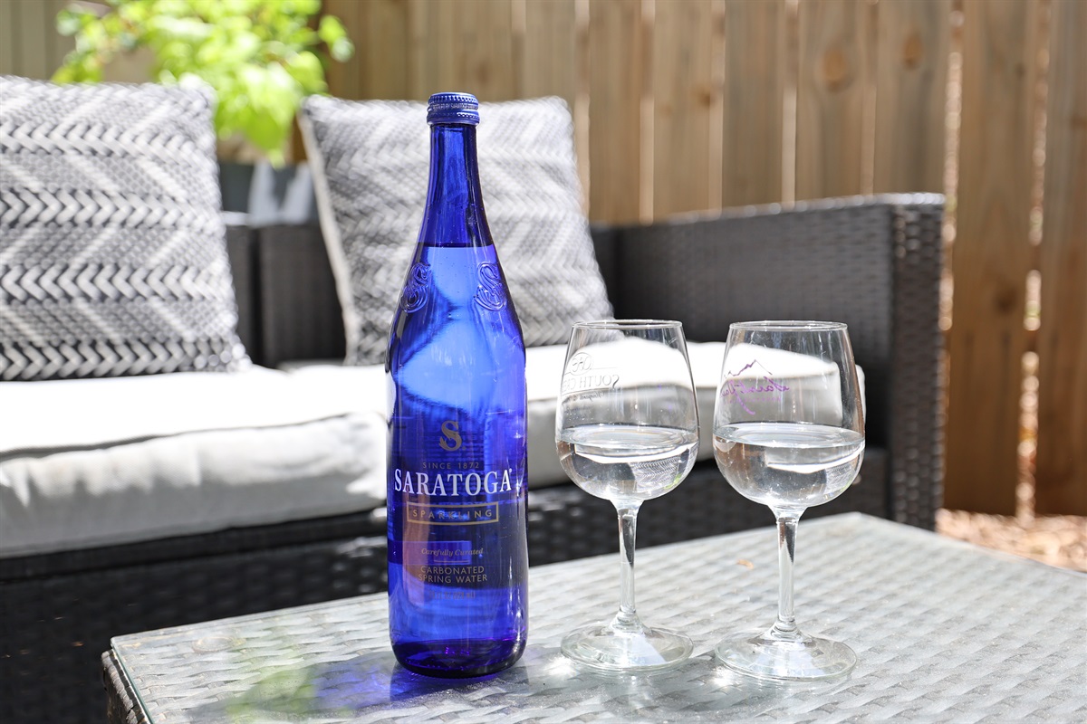 Drinks on the back patio