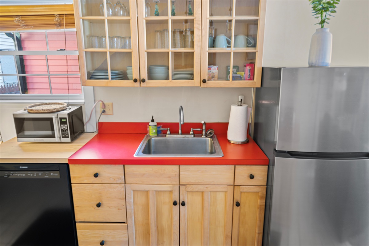 Stock up on supplies and a supermarket and easy six minute walk away