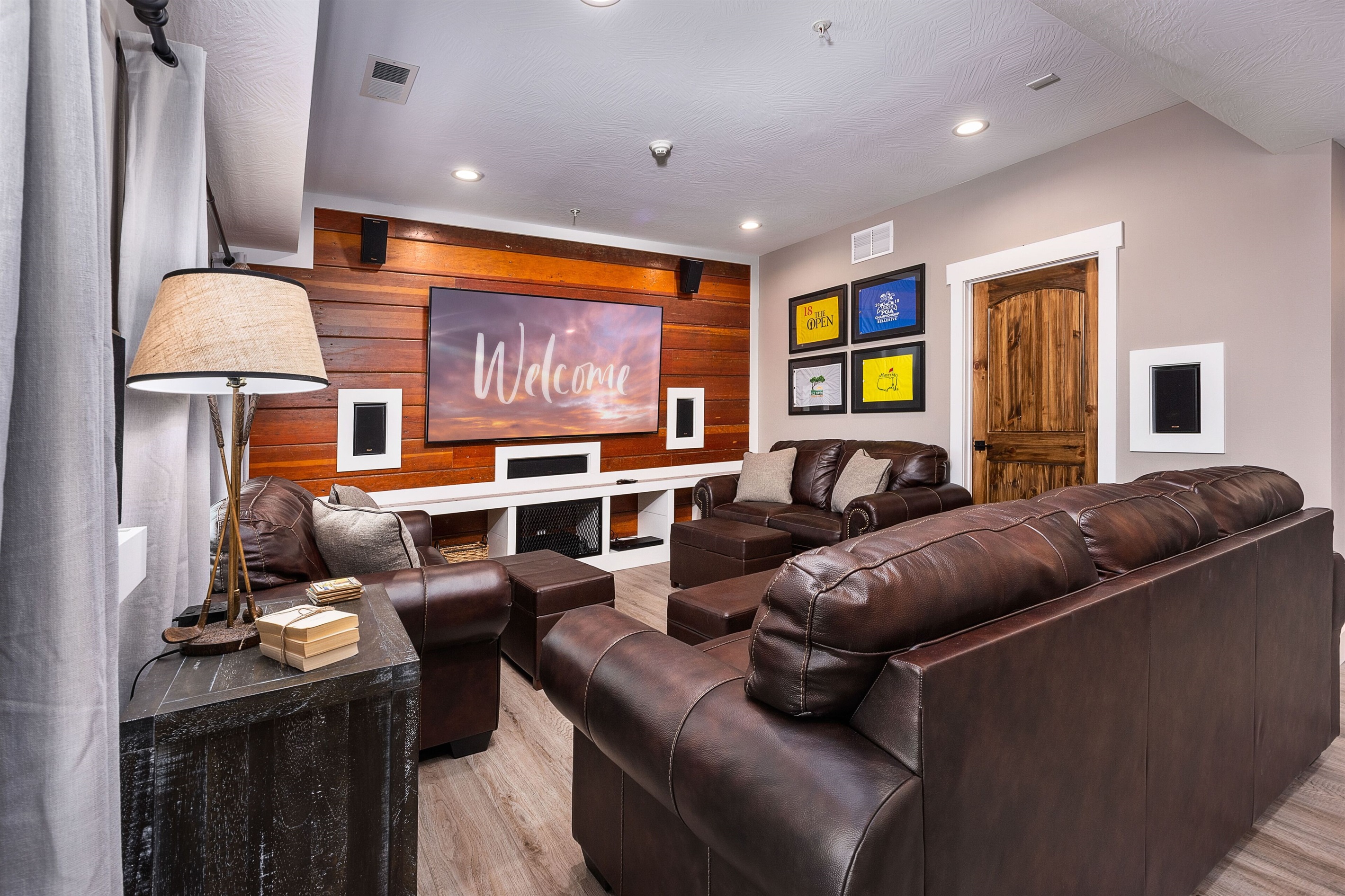 Lower Level Theater area w/7.2 surround sound, PS4, and 86" TV