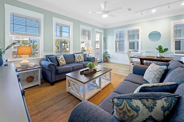 Bright area for playing games or watching TV together.