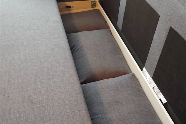 Store couch cushions inside couch.