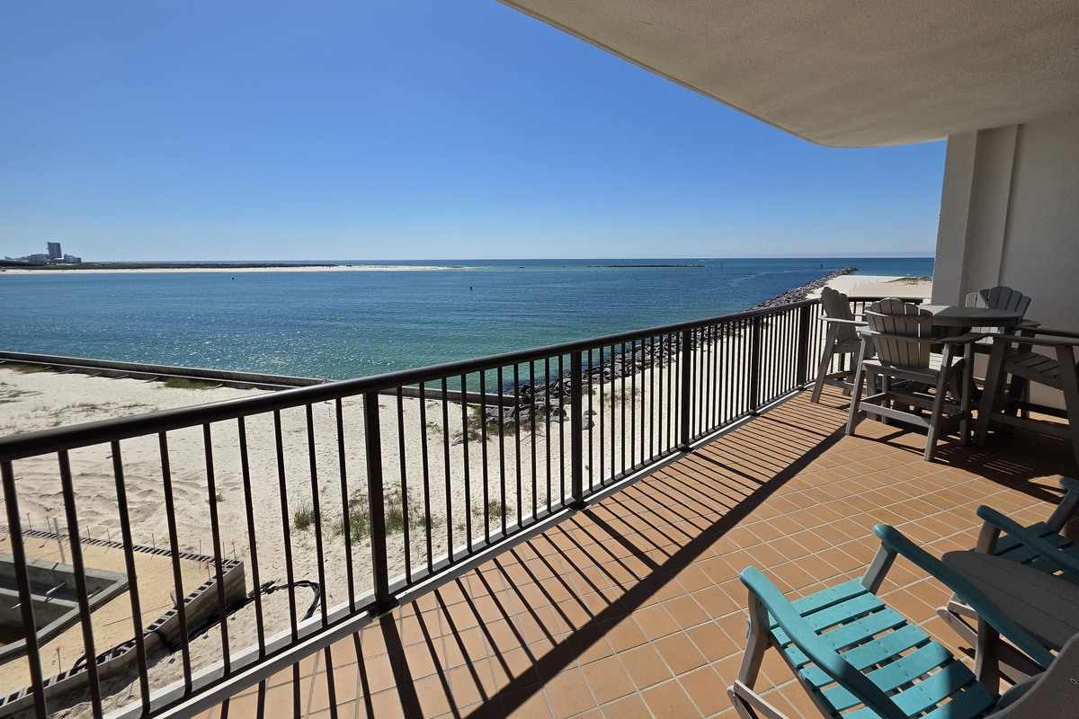 View looking South East from the living room balcony door