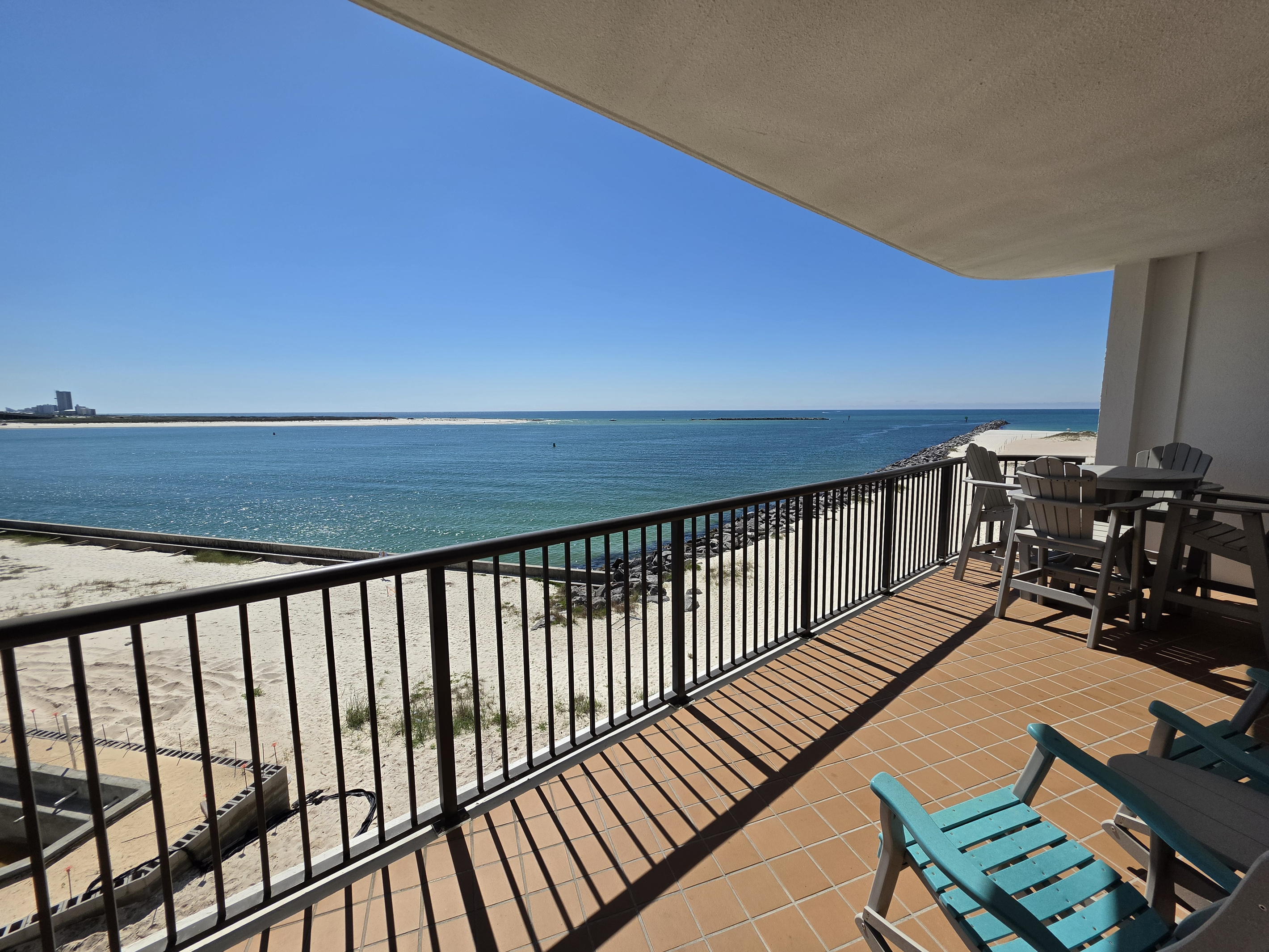 View looking South East from the living room balcony door