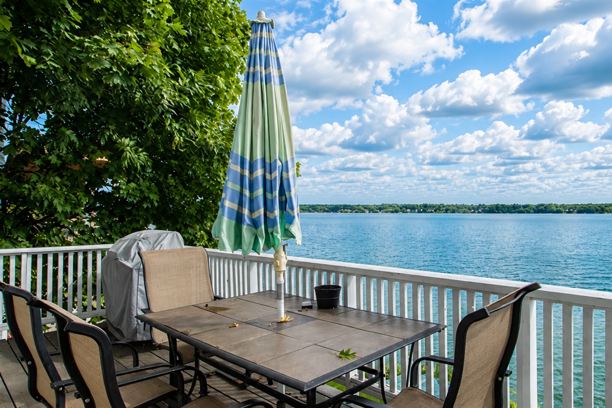 Perfect spot for morning coffee or sunset drinks overlooking the water.