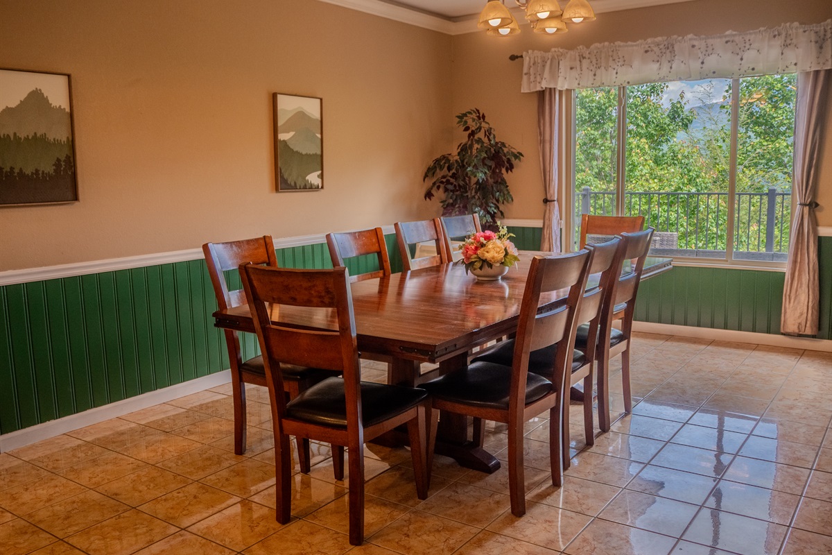 Dining with a view! More seating is at the counter area.