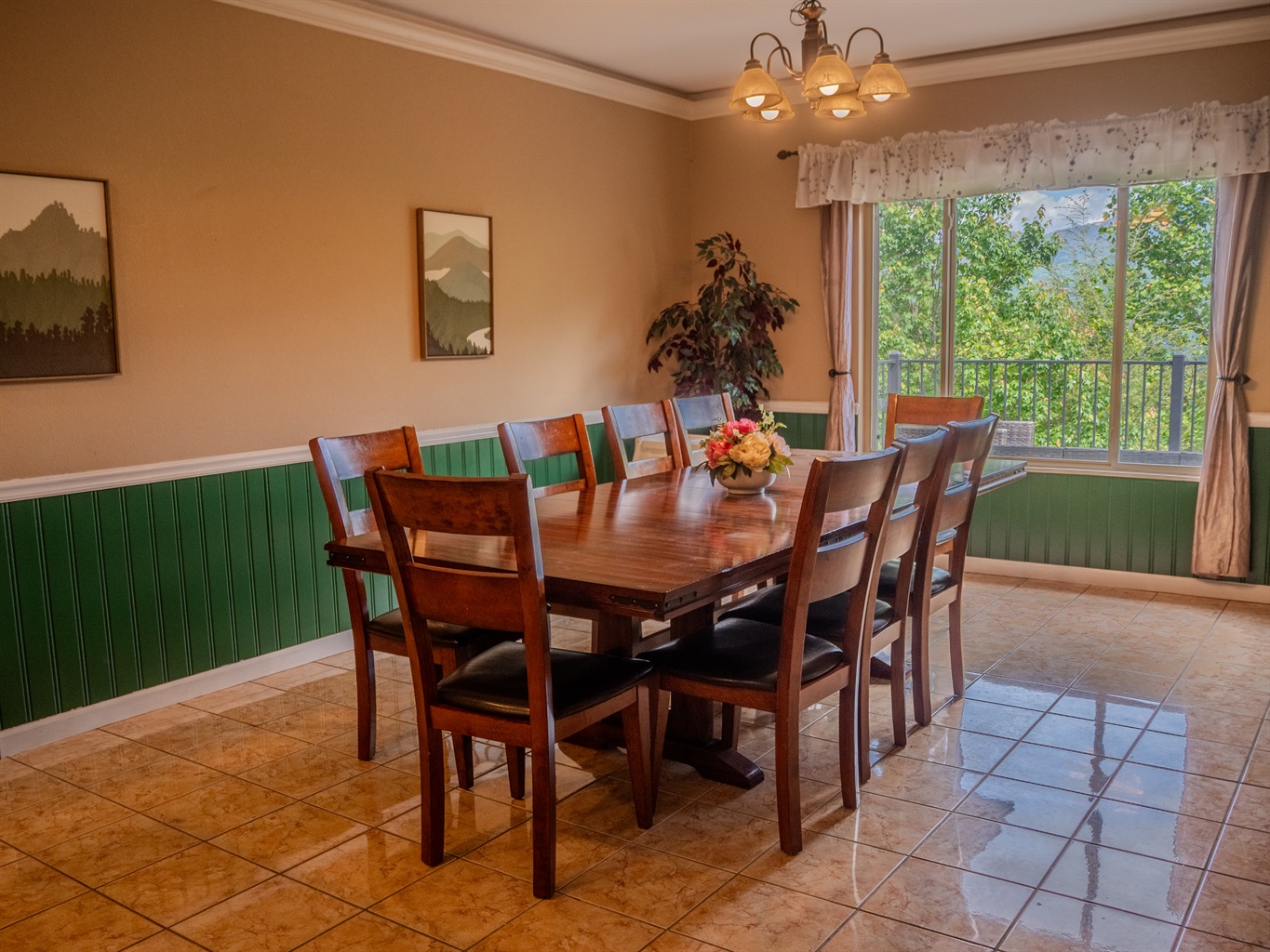 Dining with a view! More seating is at the counter area.