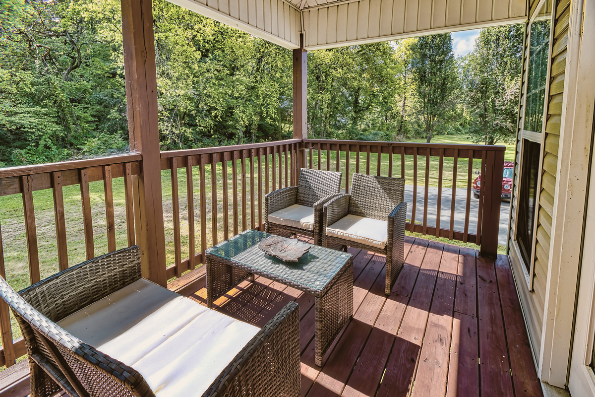 Back deck for outdoor dining.