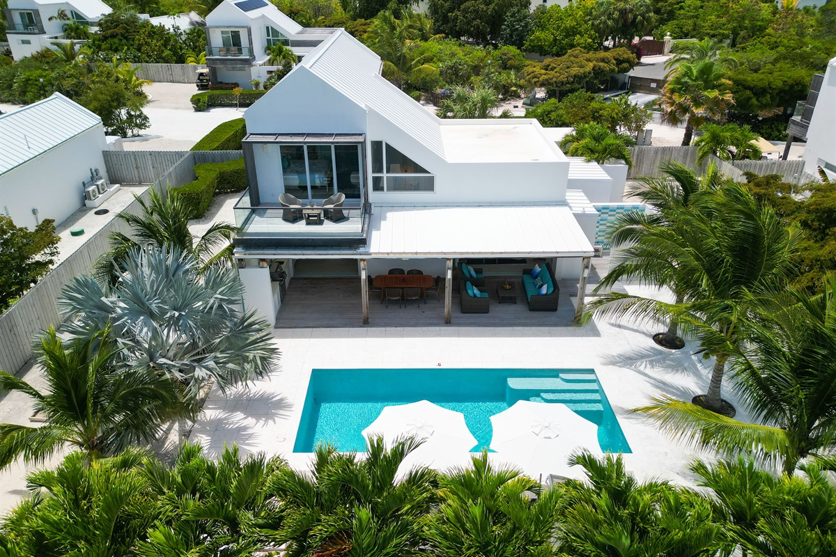 Bird's eye view of the villa