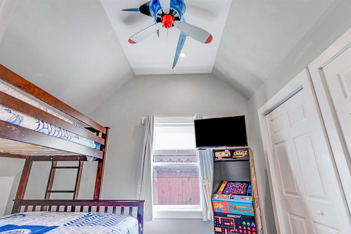 Bunk Room with Arcade Game