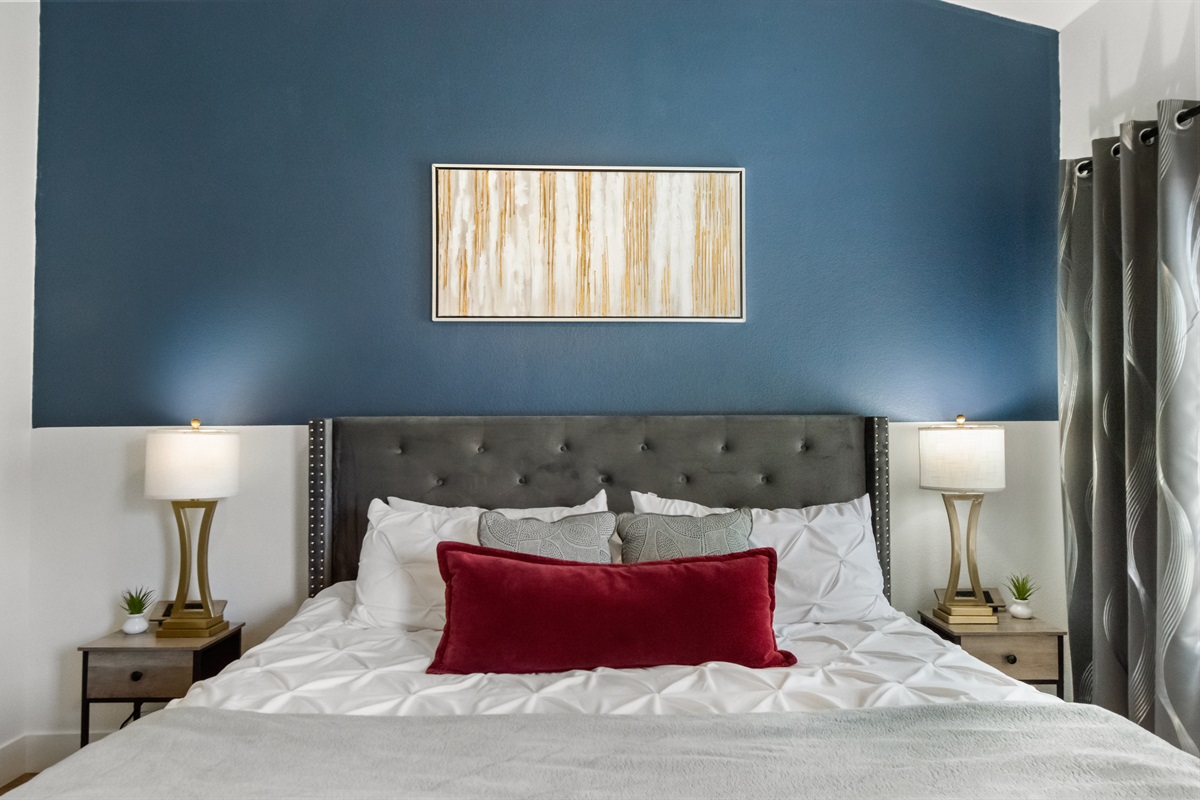 Plush bedding and comfortable mattress for a restful stay
