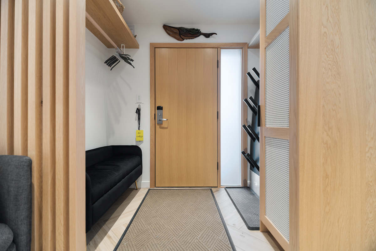 Entry with bench and ski boot rack