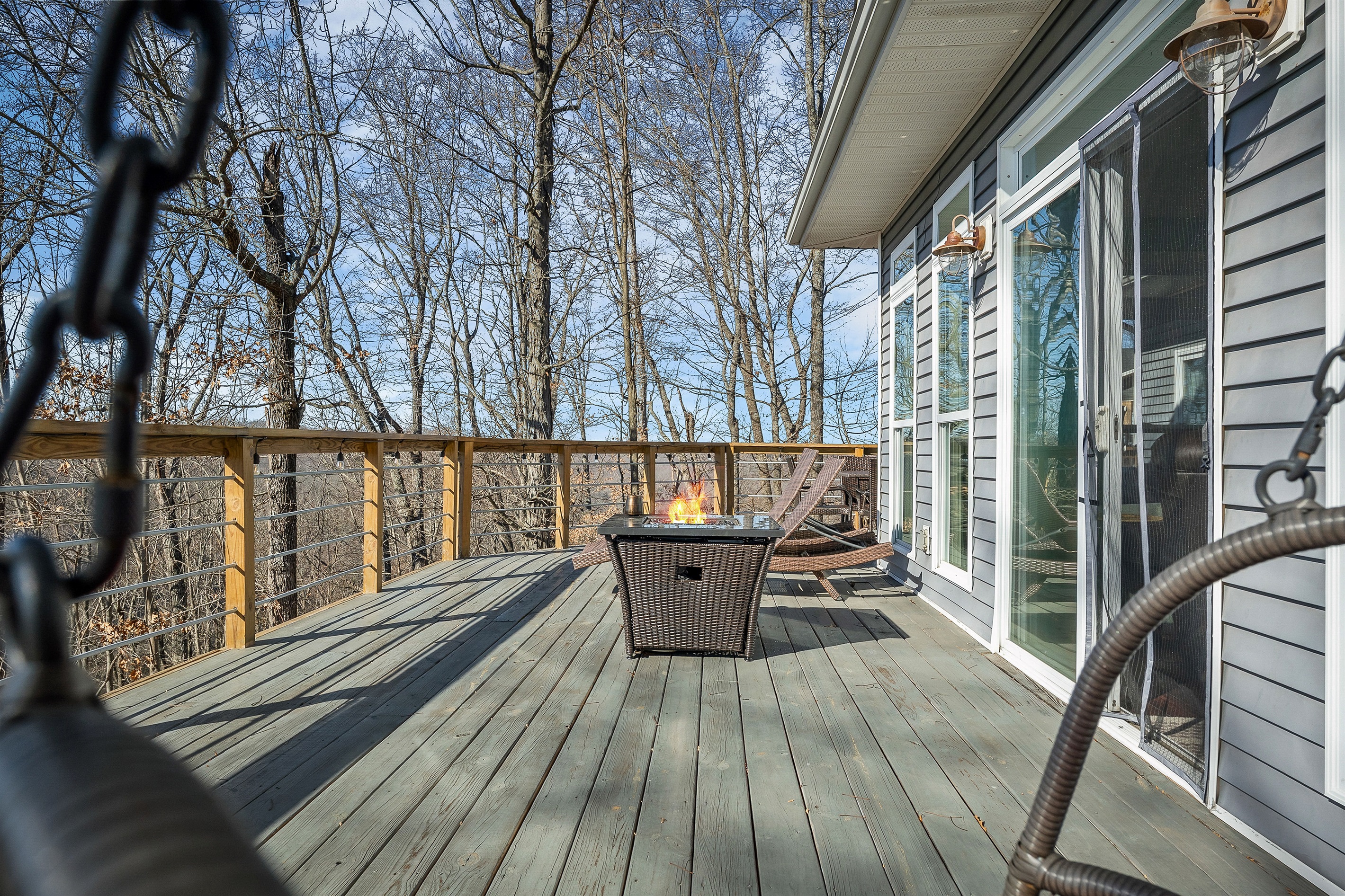 Expansive deck with multiple access points
