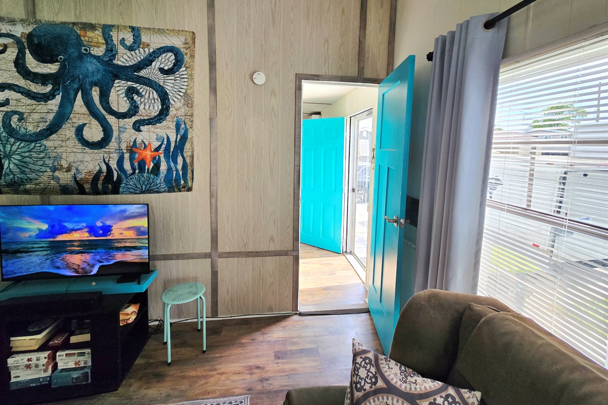 Main access to the home is through the front bedroom. Secondary access through sliding patio door