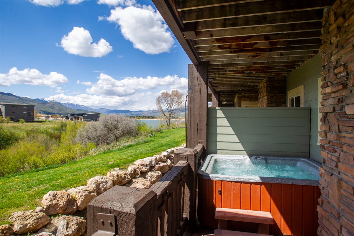 Private hot tub with mountain views—perfect after a day of adventure.