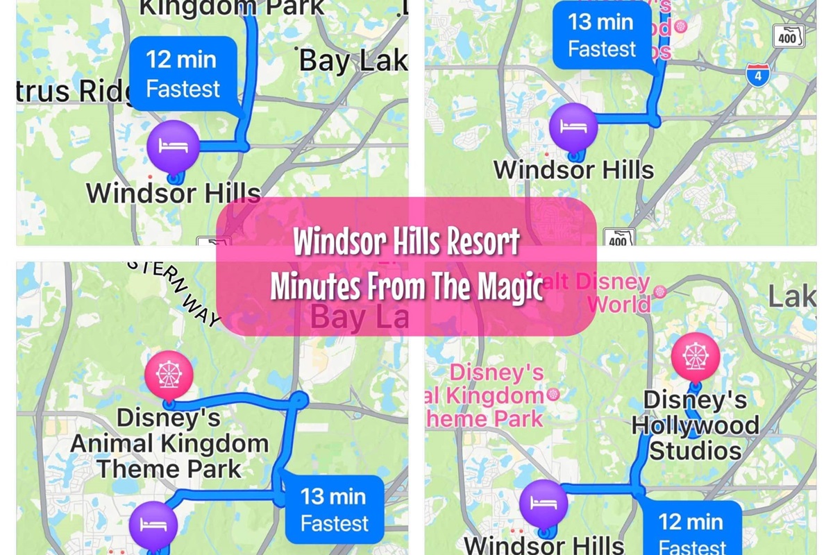 Windsor Hills Resort is the closest resort community to Disney World. From the moment you get in your car to the moment you unload, each park is only 8-15 minutes away!