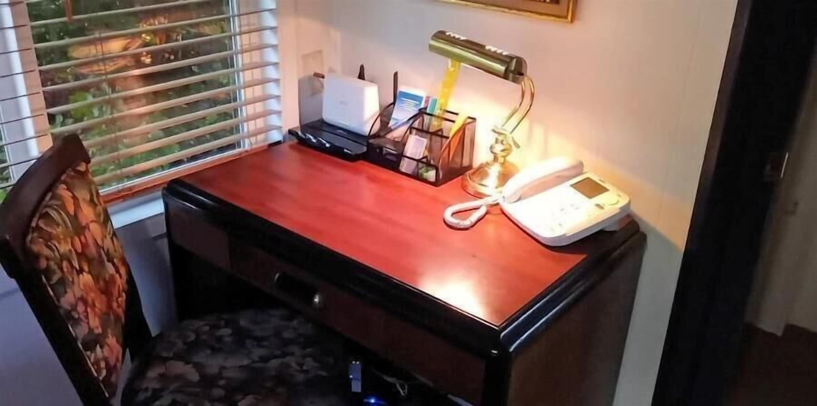 desk in the living room