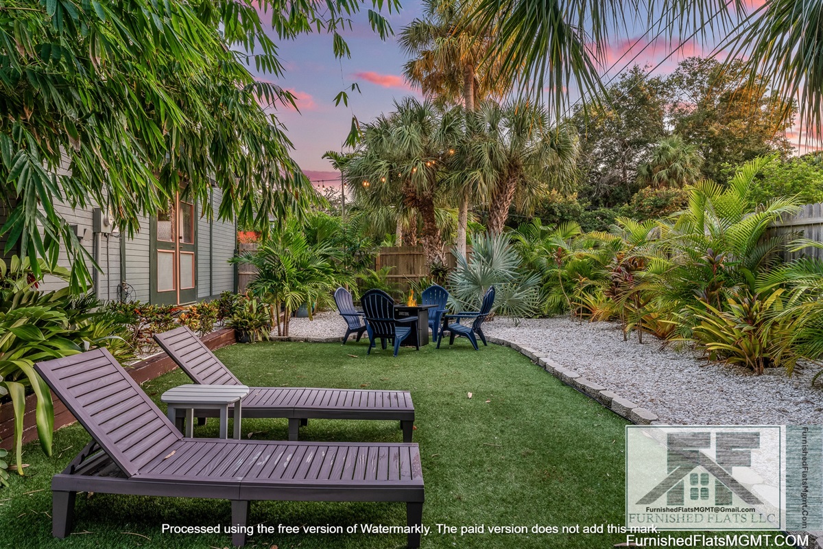Private yard- with Firepit