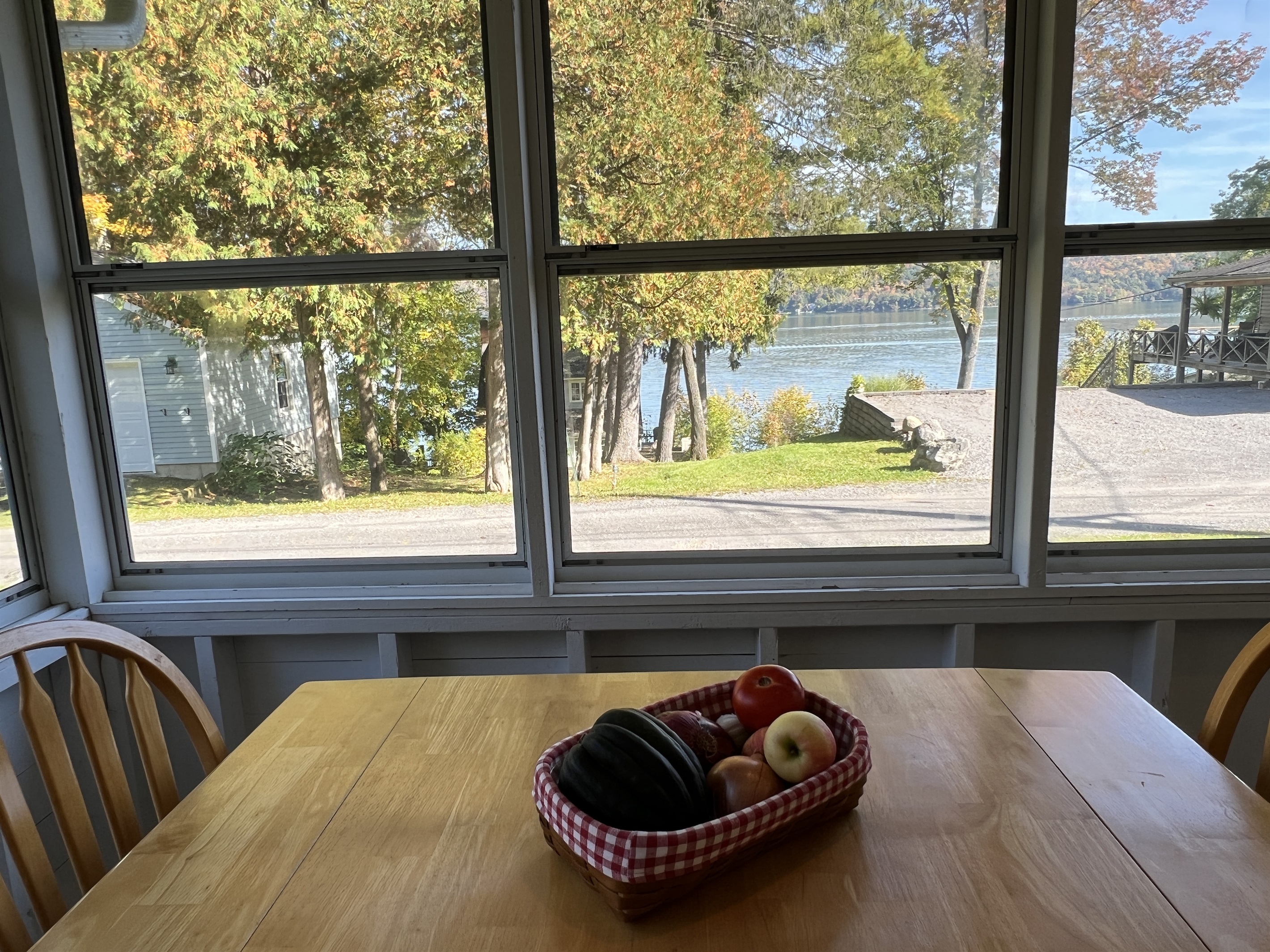 View from the table on the sunporch.