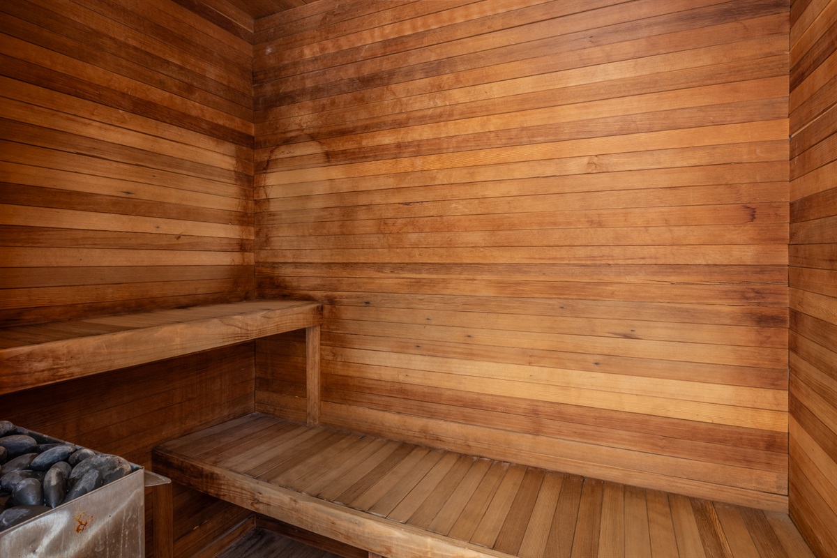 Relax in the sauna on the back balcony, shared with just one other condo.