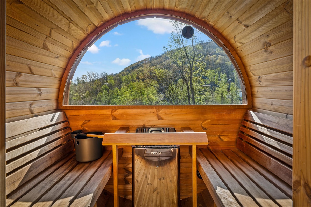 View from the barrel sauna