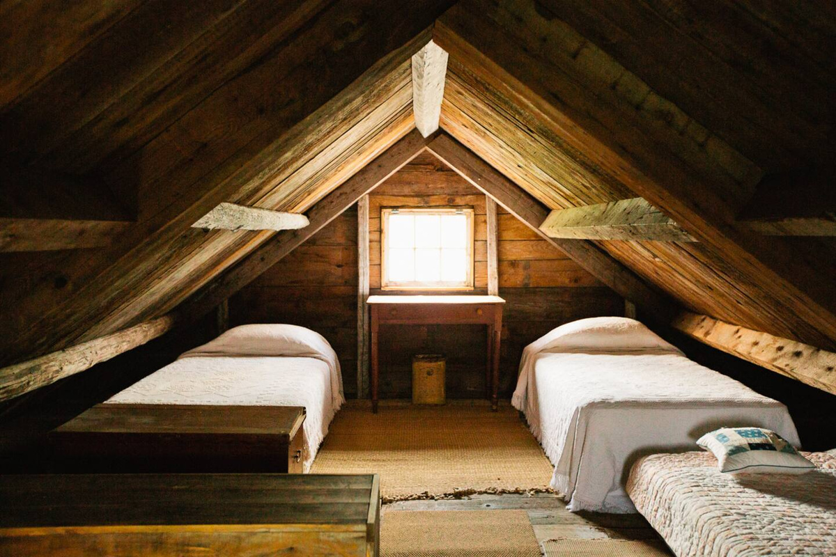 Two of the four available beds in the loft