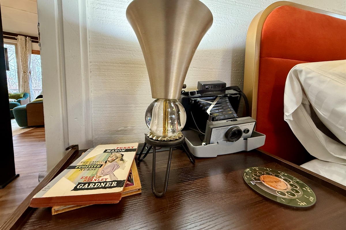 We put TLC into finding 1960s and 70s fun accessories like polaroid camera, lights, and books