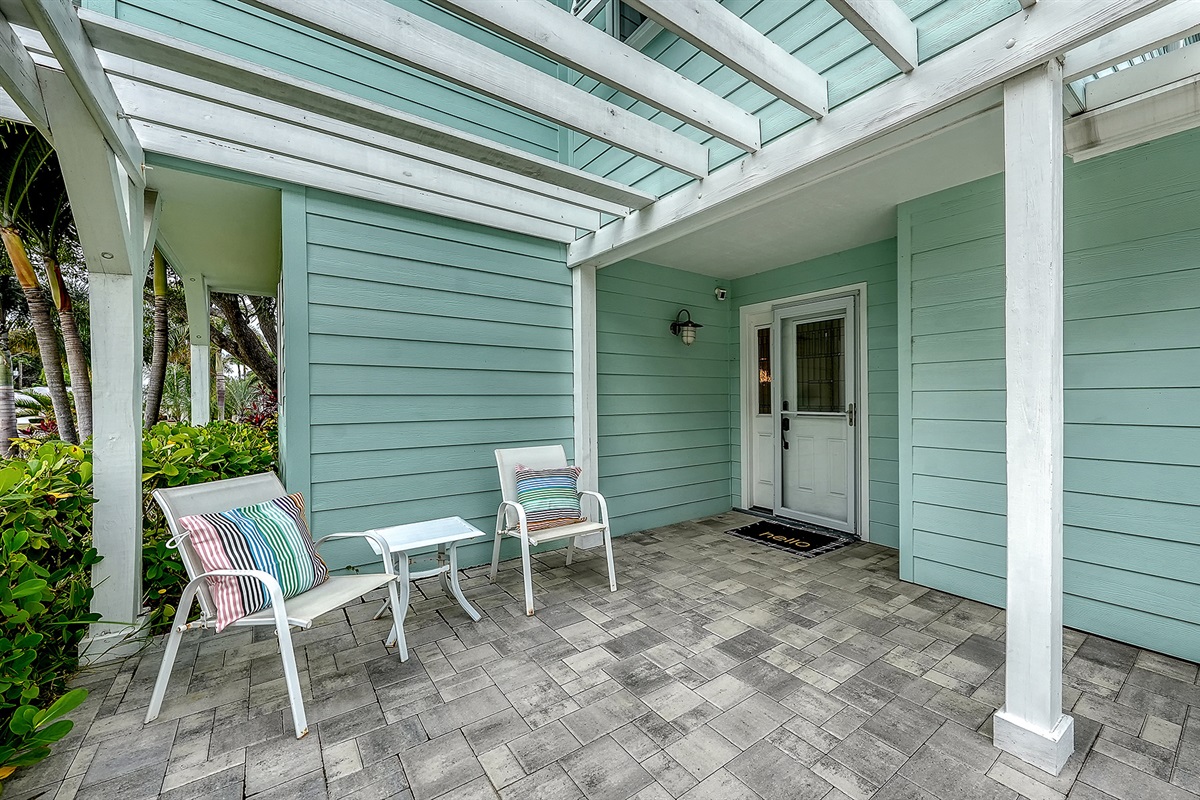 Lit up front entryway