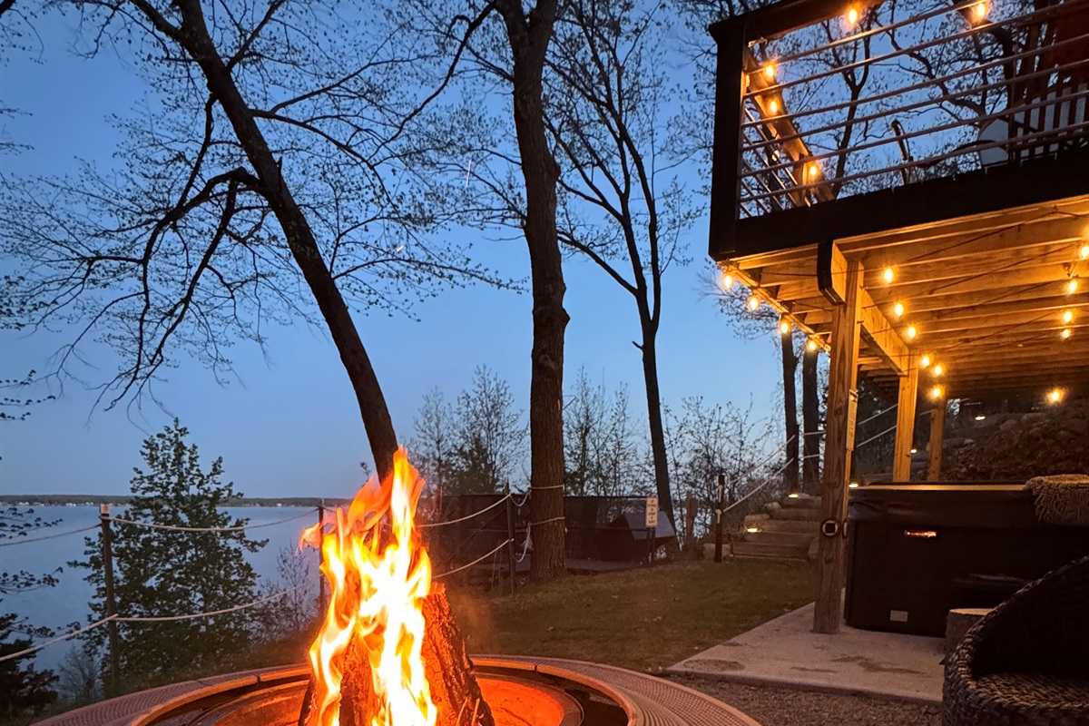 Enjoy a fire above Gull Lake this winter.