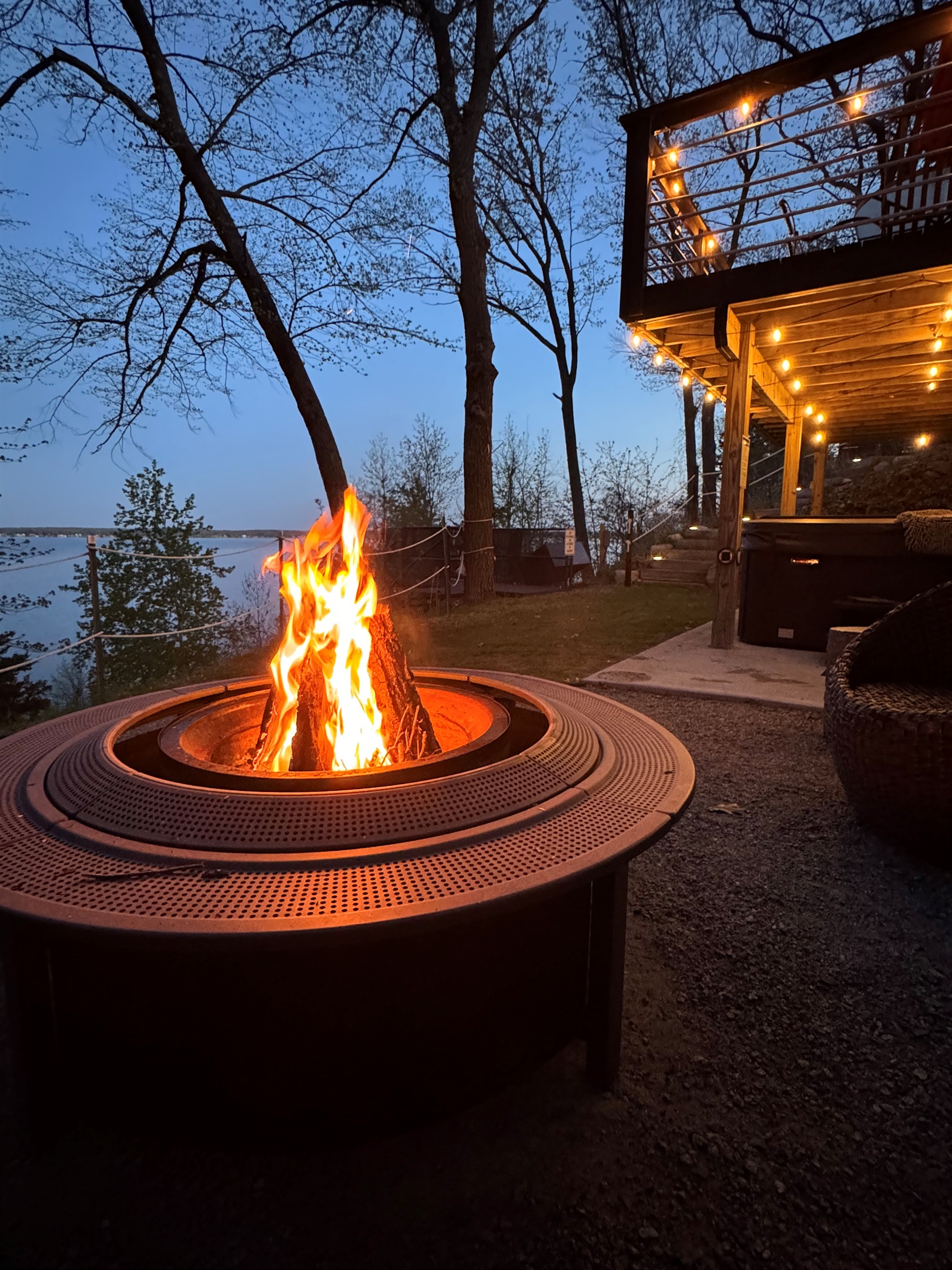 Enjoy a fire above Gull Lake this winter.