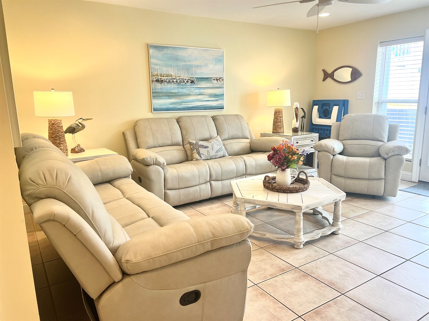 New furniture! Both couches have recliners on the ends plus a nice cozy recliner!