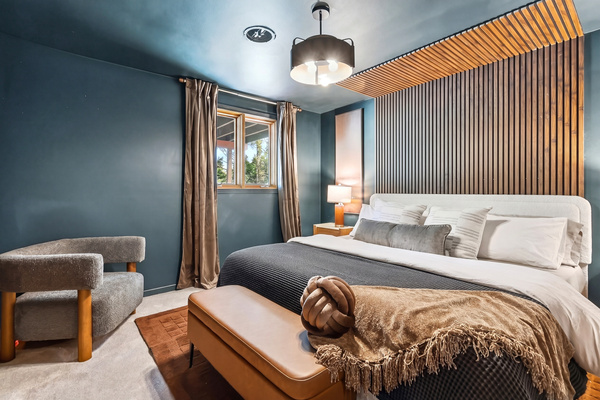 Get away to the private bedroom downstairs...