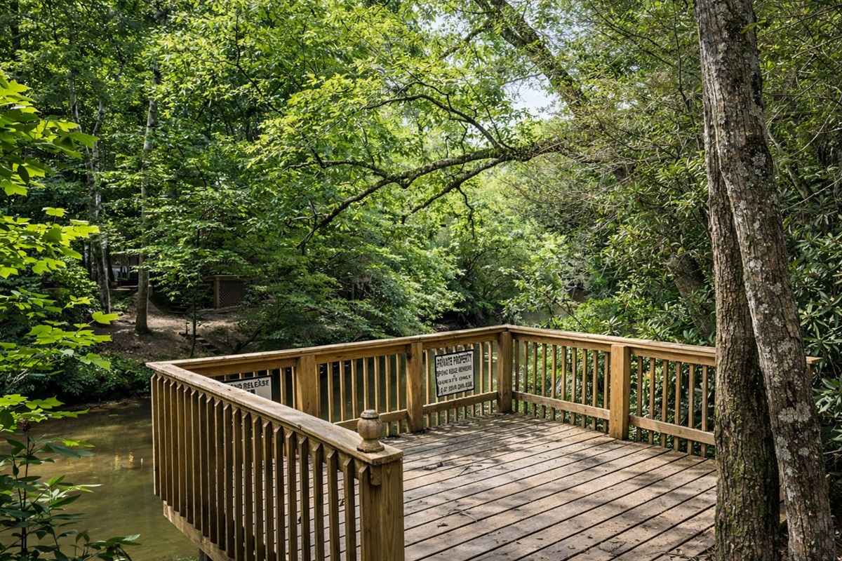 Nature&rsquo;s calm is just steps away, splash in, slow down, and relax. Only a 5-minute walk from the cabin.