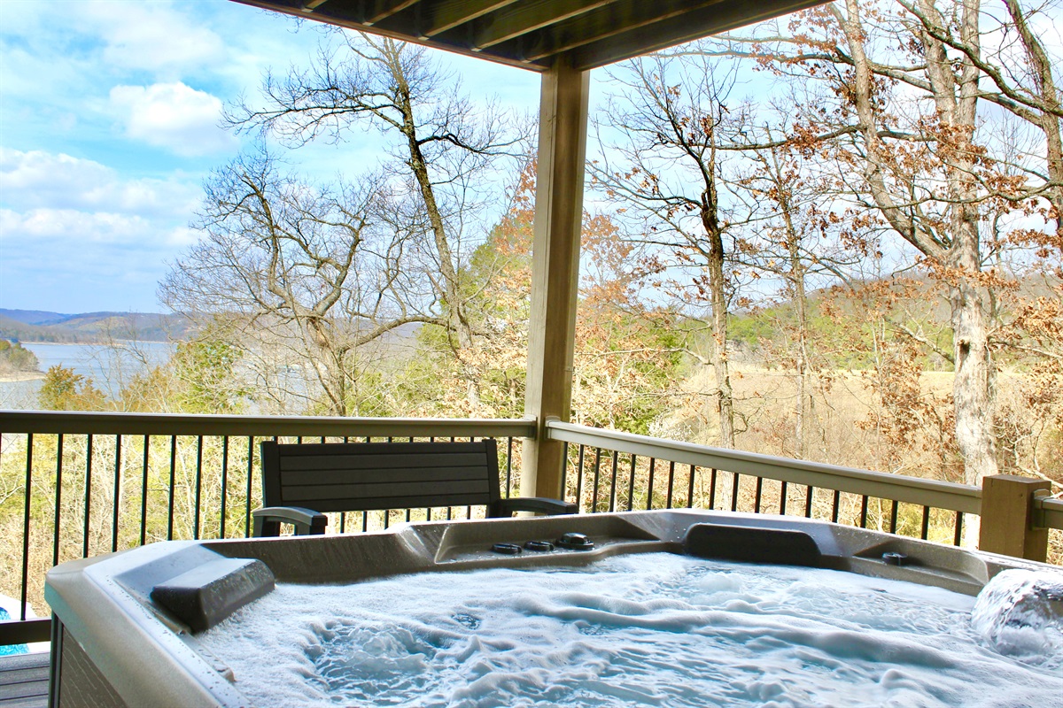 Lower level hot tub