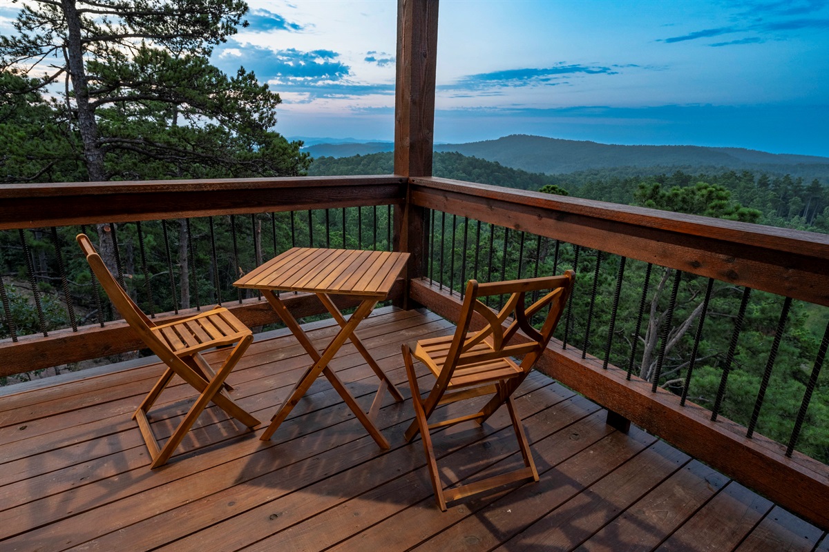 Private balcony seating made for peaceful mornings and evening relaxation