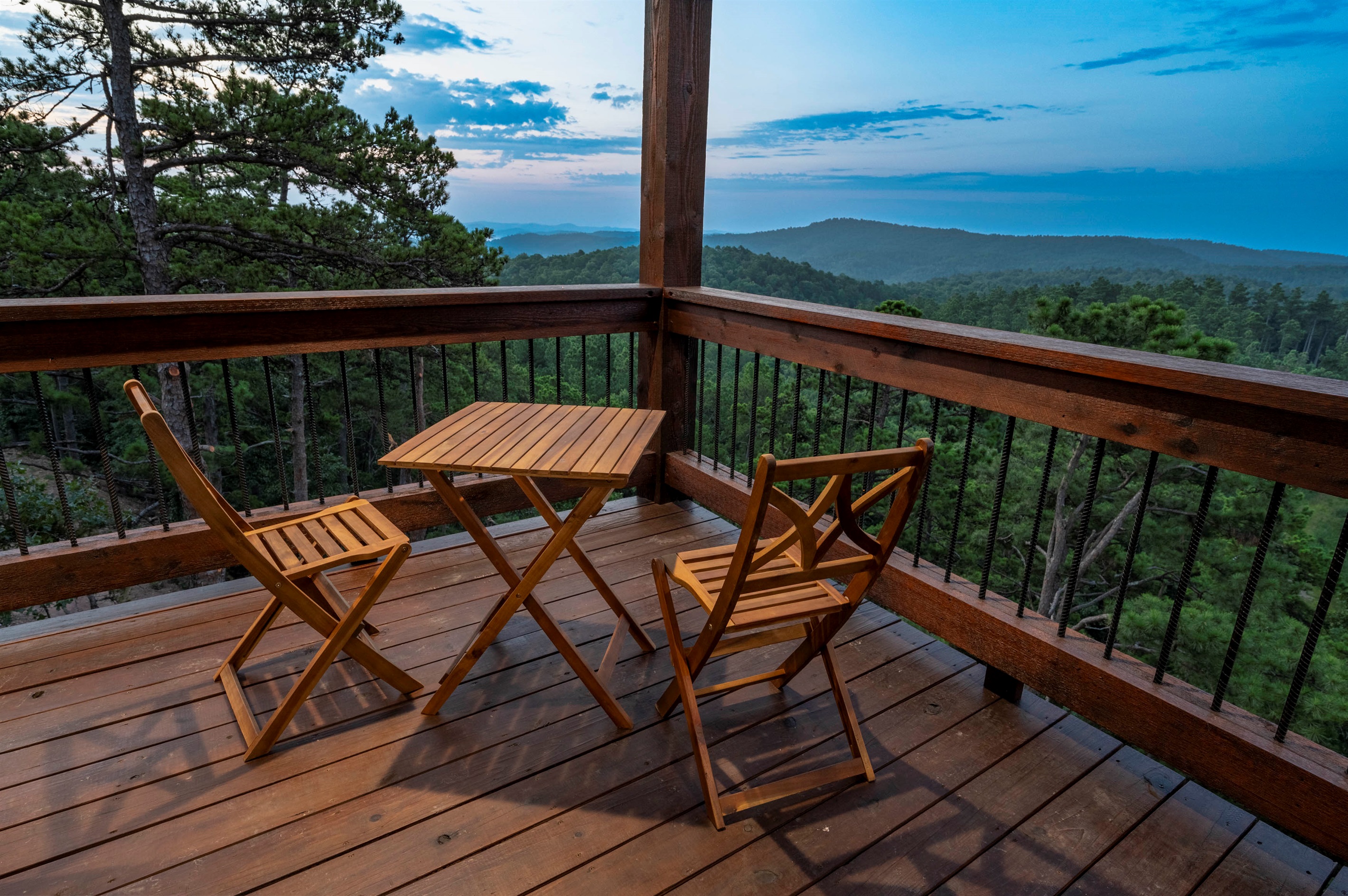 Private balcony seating made for peaceful mornings and evening relaxation