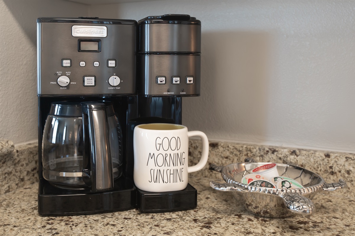 Coffee here is better than anywhere! Keurig and regular drip coffee pot!